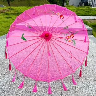 catwalk umbrella craft umbrella square performance tassel yarn transparent dance umbrella silk umbrella decorative umbrella dai dance dance props