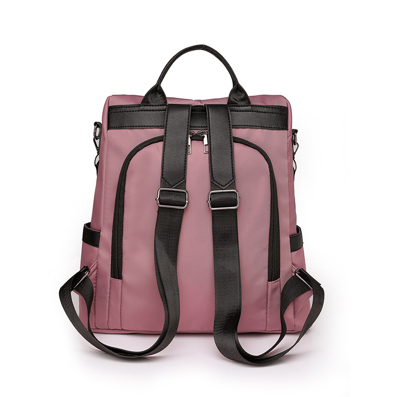Venta al por mayor transfronteriza 2023 nueva mochila antirrobo de nailon casual moda femenina color de contraste bolsa de viaje al aire libre de doble uso