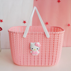 Portable Basket Bathroom Bath Storage Basket Storage Box Snack Toy Basket Picking Basket Storage Basket Vegetable and Fruit Basket Shopping Basket