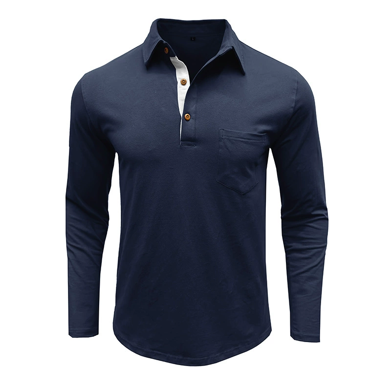 Demi-season long-sleeve for leisure, retro T-shirt, European style, American style