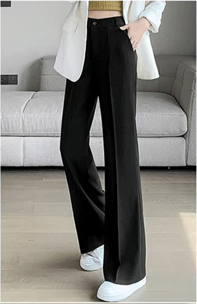 Quần culottes nữ ống rộng cạp cao dáng suông — Màu đen