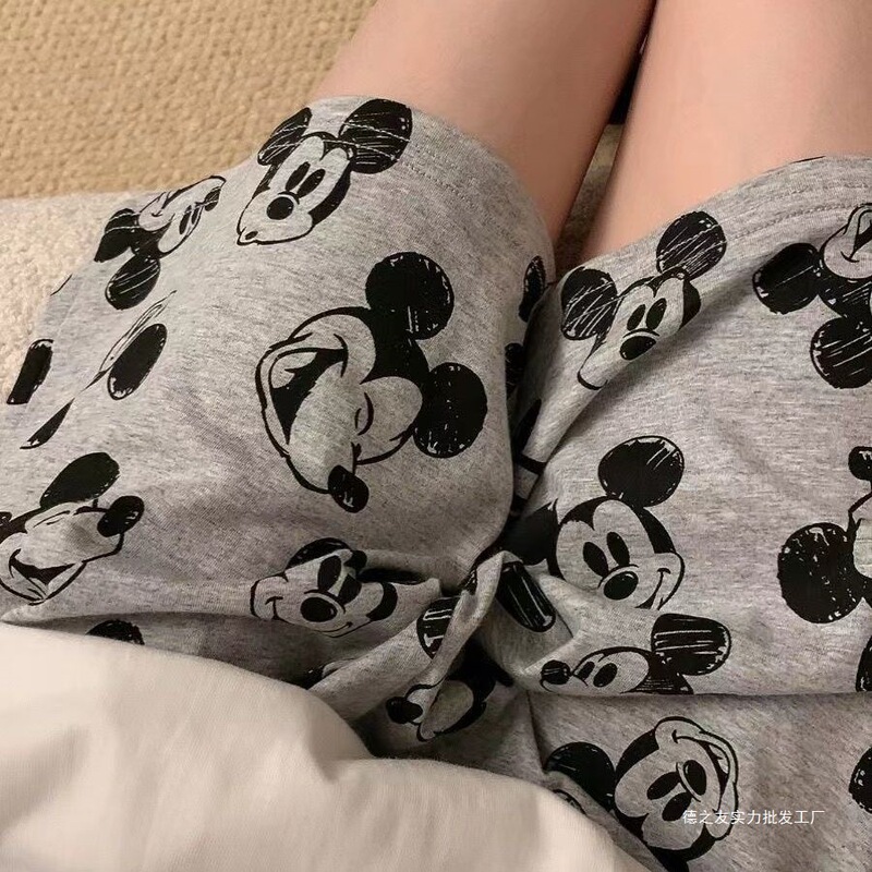 Summer Thin Outer Shorts, Pajamas, Women's Cute Cartoon Anime Walking Pants, Soft and Loose Version, Large Size Home Pants
