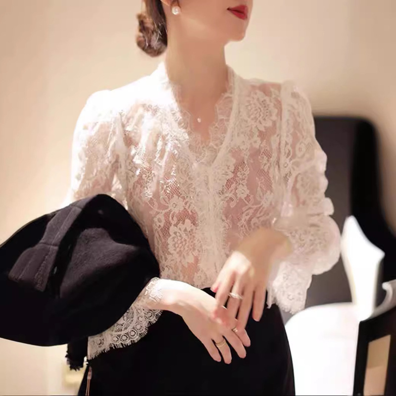 UM American fried long-sleeved lace shirt with inner wear YYDS for three seasons UM American fried long-sleeved lace shirt with inner wear YYDS for three seasons