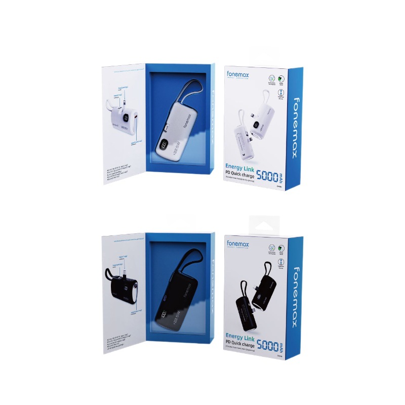 Nueva cápsula de banco de energía de cable autónomo dos en uno 5000mAh teléfono móvil mini lápiz labial de carga rápida para Apple 16