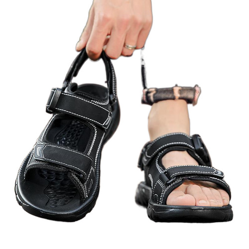 Summer New Men's Casual Velcro Sandals Outdoor Breathable Lightweight Fashion Versatile Beach Sandals