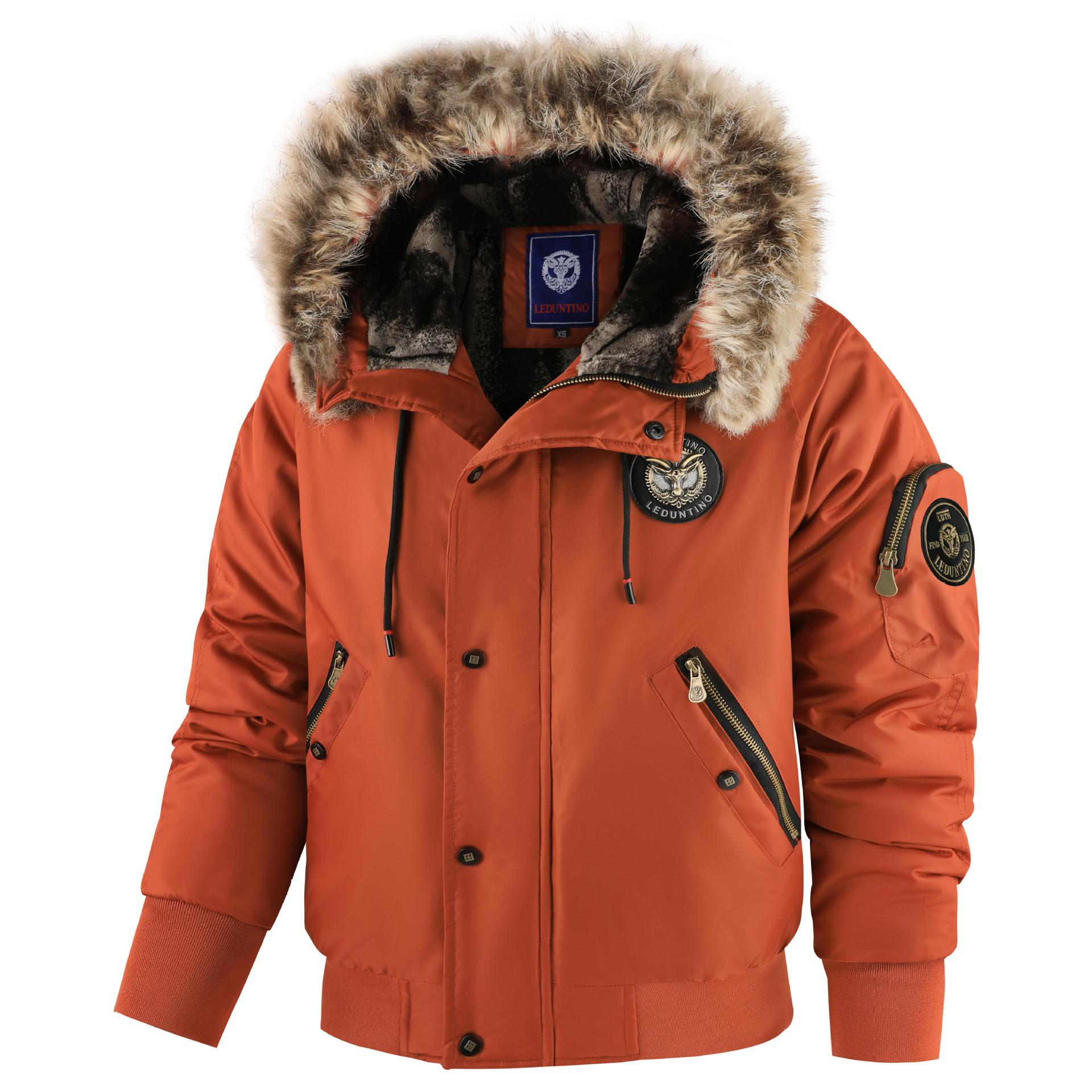 Men’s Velvet-Touch Winter Coat – Thickened Hooded Jacket (Black/Dark Green/Brick Red, XS-XXXL)_voghion.com