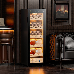 Cigar Cabinet Cl-138C with Cedar Wood Shelves, Fingerprint Lock, Compressor, Constant Temperature and Humidity Control