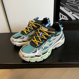 跨境货源OFF 24SS WHITE三箭头机能复古休闲运动跑鞋男女老爹鞋