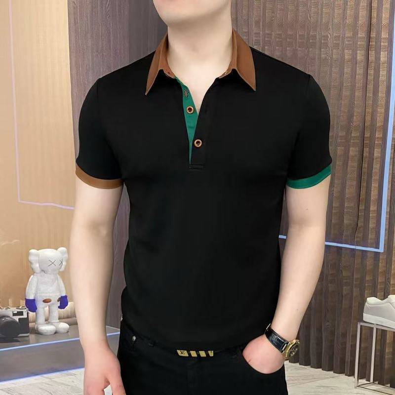 立襟氷糸半袖tシャツ男性青年潮牌半ファスナーが冷えています。|undefined