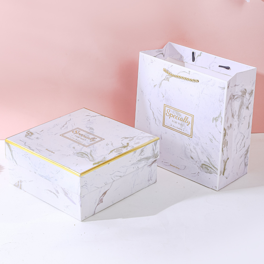 Caja de regalo de boda, caja vacía de alta gama, tamaño grande, estilo moderno, caja cuadrada para regalo de San Valentín, caja de embalaje para regalo con asa.