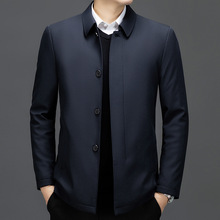 品牌男装冬高档男士商务休闲羊毛棉服中年蓄热抗寒保暖翻领夹克潮