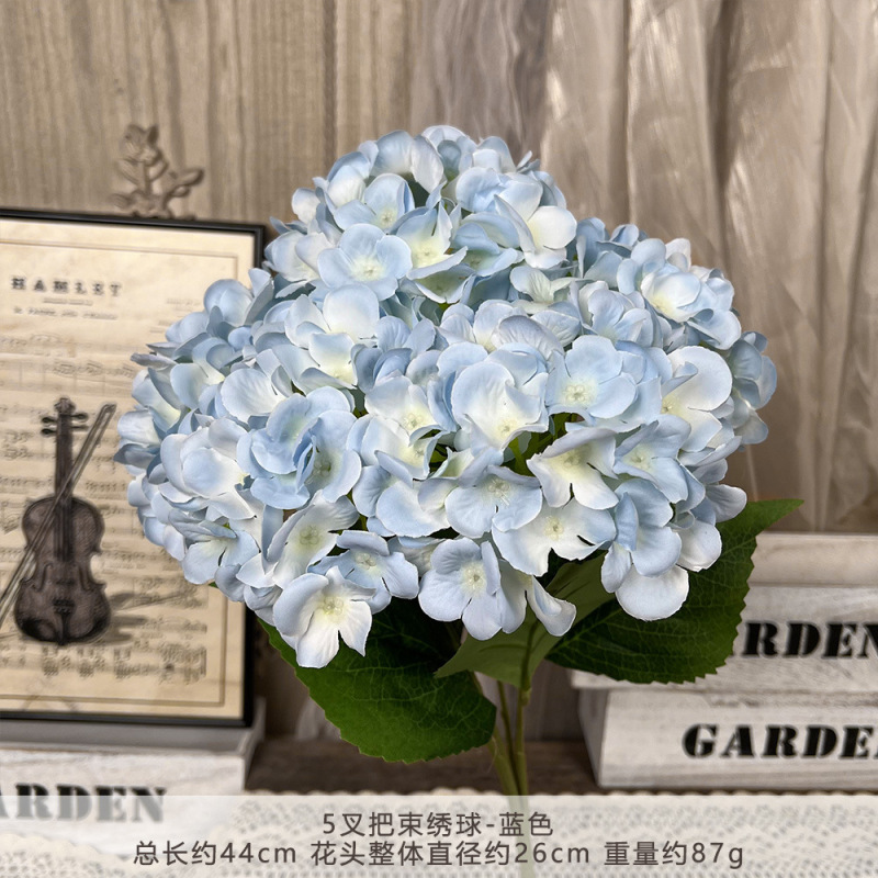 5頭の紫陽花、結婚式用造花、モール生地の紫陽花、結婚式場のフラワーアレンジメント、装飾フラワーアレンジメント、シルクフラワー卸売|undefined
