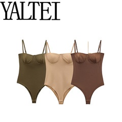 YALTEI春季新款 女装 欧美风法式时尚设计现丝缎质感内衣式连体衣