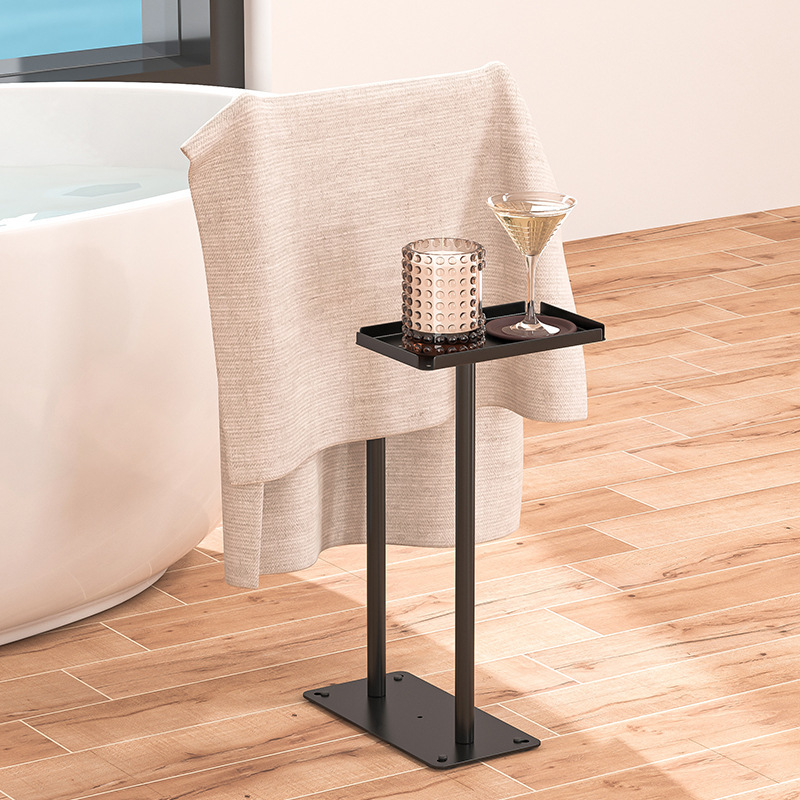 Cross-border Stainless Steel Towel Rack Stand-up Floor-standing Removable Storage Rack Double-pole Non-punching Bath Towel Storage Rack