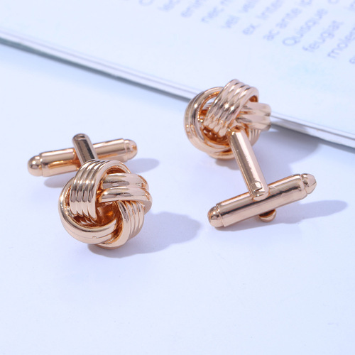 Ebay Cross-border New Product French-style Collar Buttons for Men, Braided Copper Sleeve Pins, Business Gift Manufacturer Wholesale