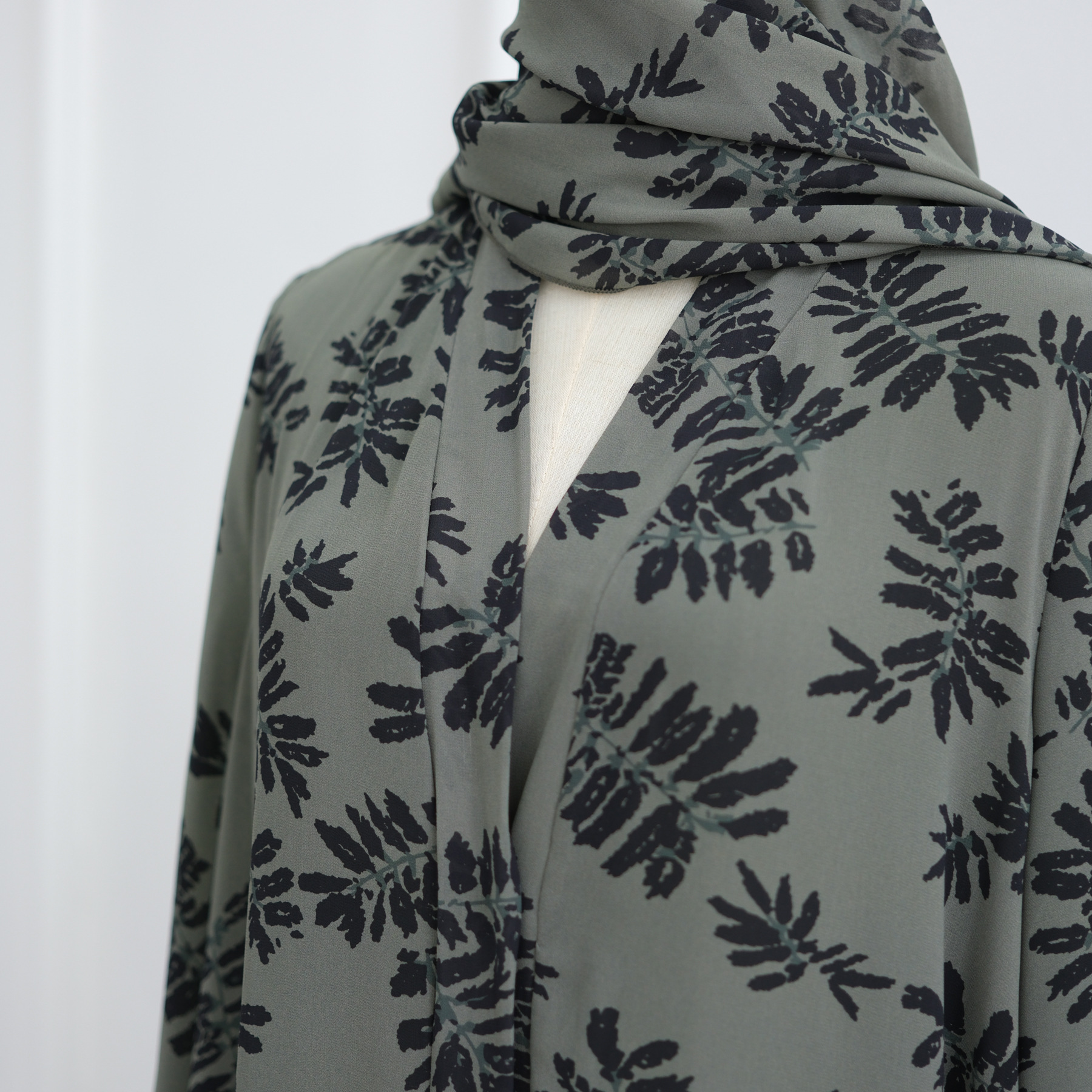 2025Loriya Dubai European And American Pure American Printed Double Layer Design Chiffon Cardigan LR1067_ecoleips.com