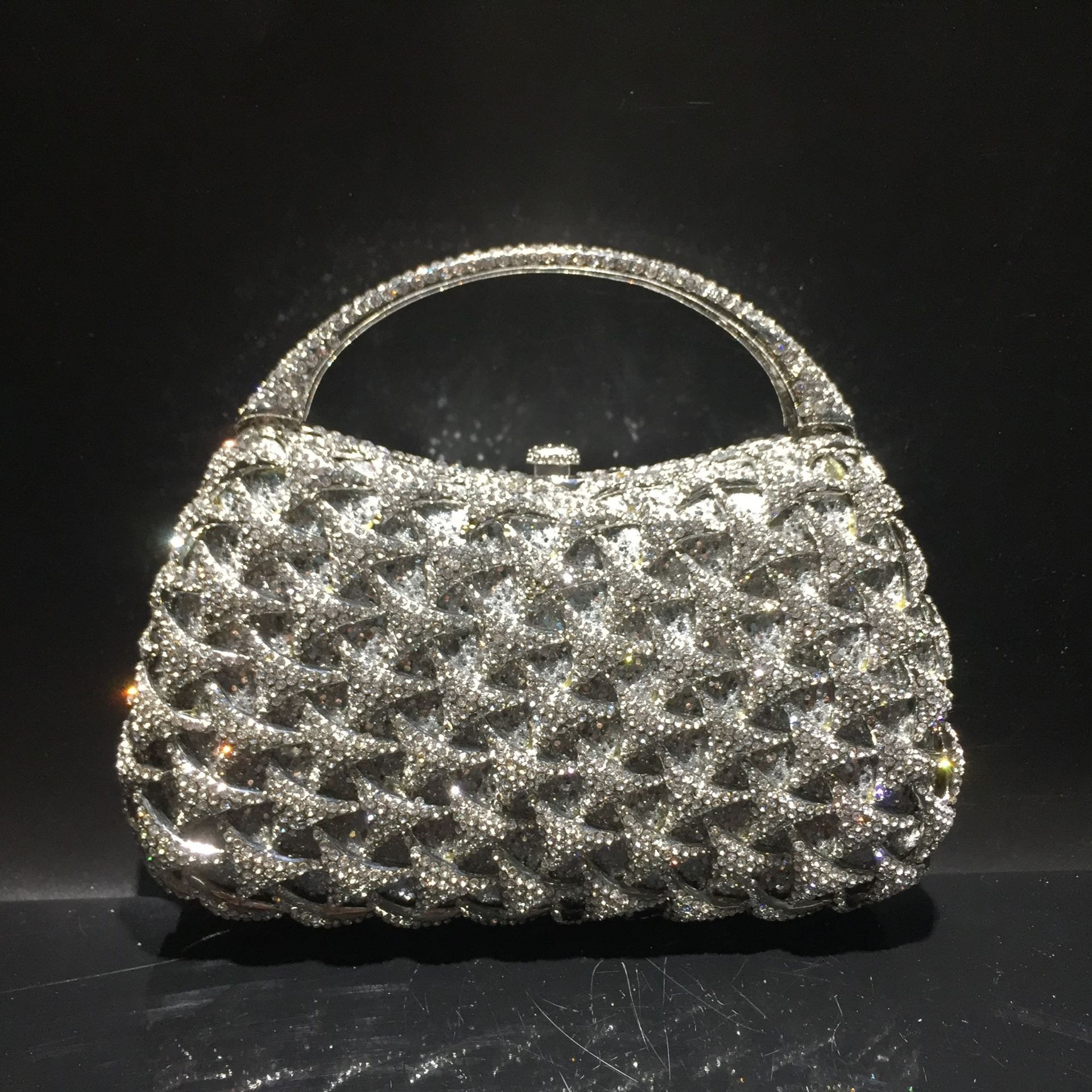 BL090 bolsas de diamante de diamante de metal de cristal de aire bolsas de diamante bolsas de mano bolsas de diamante de plata bolsas de fibra