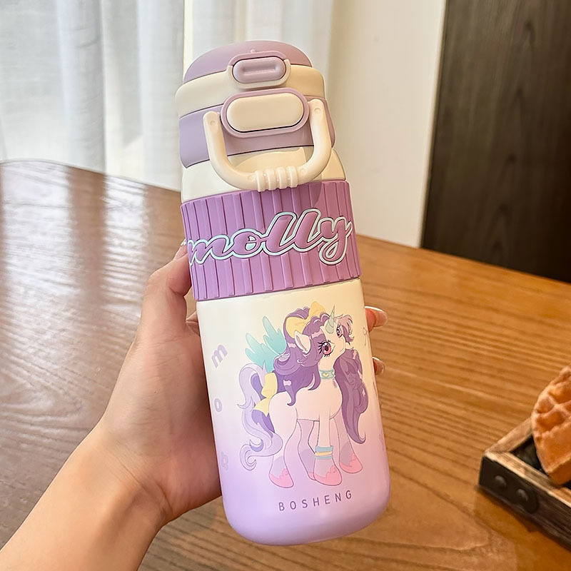 儿童保温杯316不锈钢女生高颜值2025新款学生便携水壶吸管水杯子|undefined