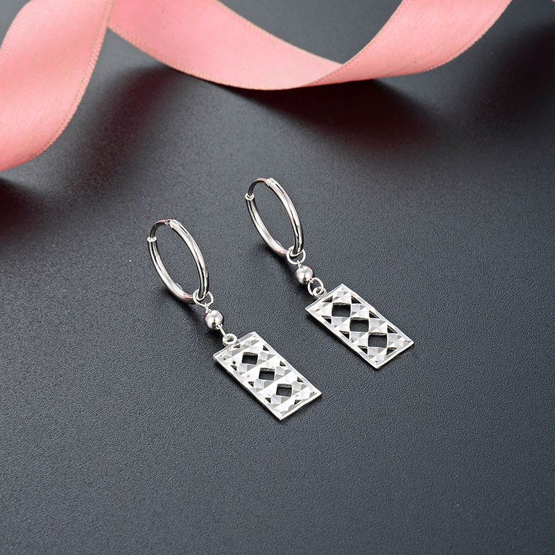 Pendientes cuadrados largos de plata s925 pendientes de diseño de nicho personalizado para niñas pendientes elegantes de alta calidad pendientes de plata esterlina