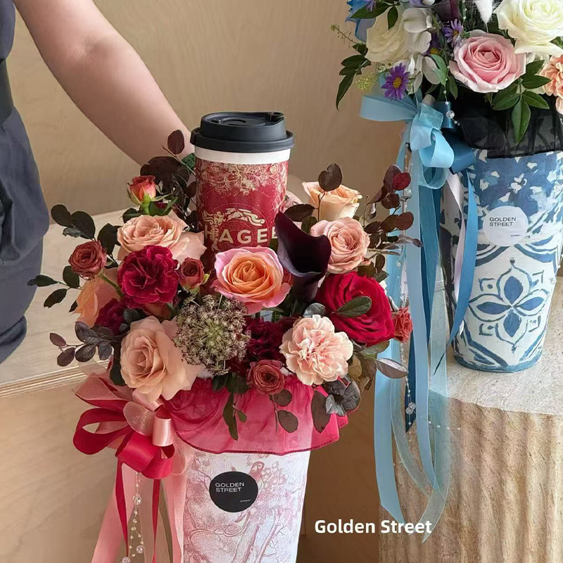 新品冰淇淋一体箭筒内胆底座韩式手工diy花艺资材插花神器批发|undefined