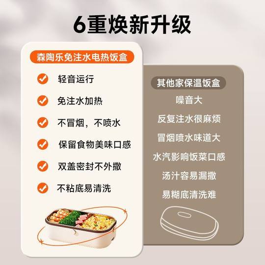Large-Capacity Stainless Steel Lunch Box for Office Workers, No Need for Microwave Oven, Plug-In Heating Lunch Box, Portable Insulated Lunch Box