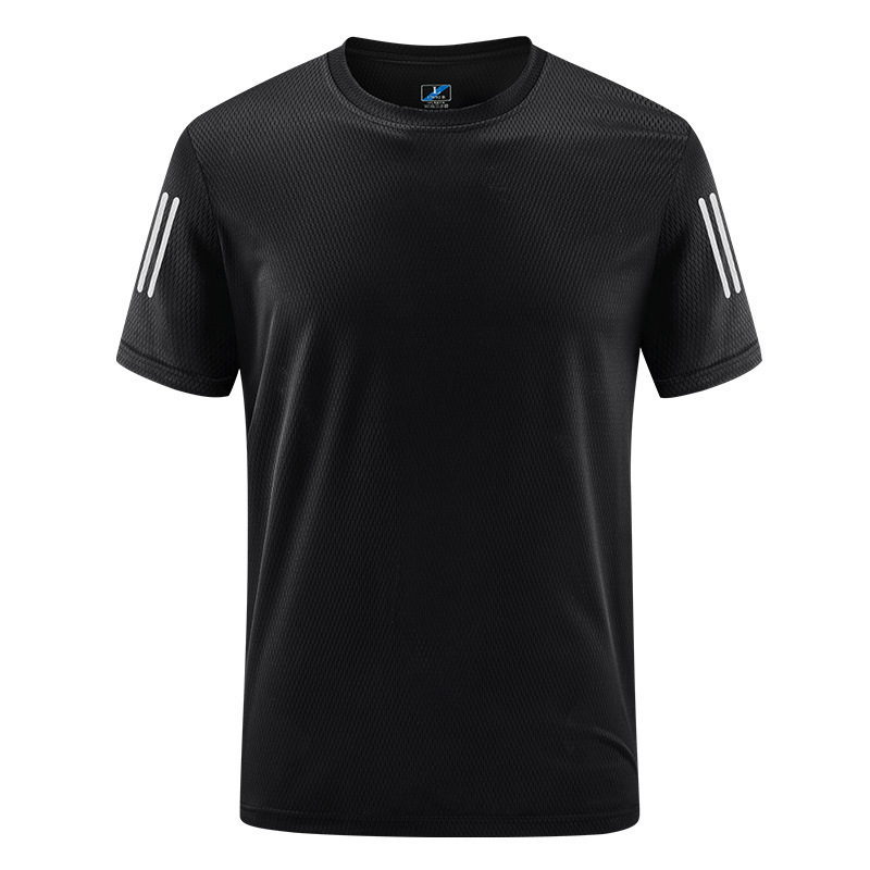 Hielo de malla hombre de verano media manga transpirable ocio deportivo acondicionamiento suelto rápido secado camiseta superior grande