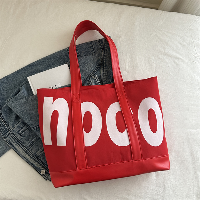 Bolso Tote femenino 2024 nuevo bolso de viaje de gran capacidad lona de verano todo fósforo casual simple bolso de clase de un solo hombro