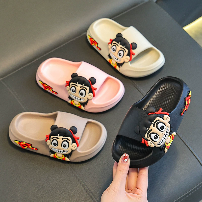 Детские летние нескользящие cartoon Slippers для мужчин и женщин в помещении, мягкая подошва