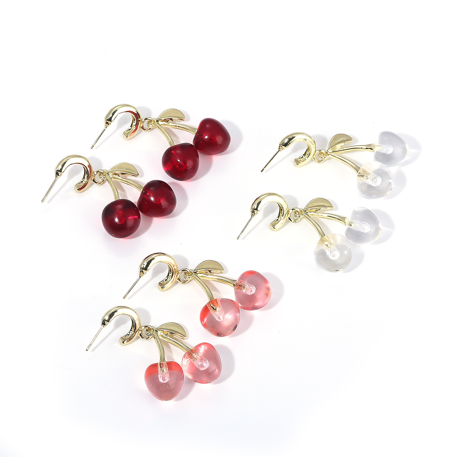 16g Weight Alloy Ear Needle Material Drop Earrings Classification 1 Pair Quantity Casual, Daily Occasion Zinc alloy Material Cherry Pattern Women's Gender Sweet Style 1 Pair Sweet Cherry Zinc Alloy Drop Earrings 3