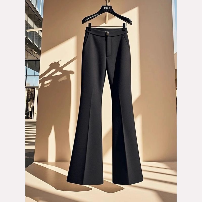Micro-Flared Pants for Women, Summer New Black High-Waisted Slimming New Products, Small and Large Size Casual Trousers