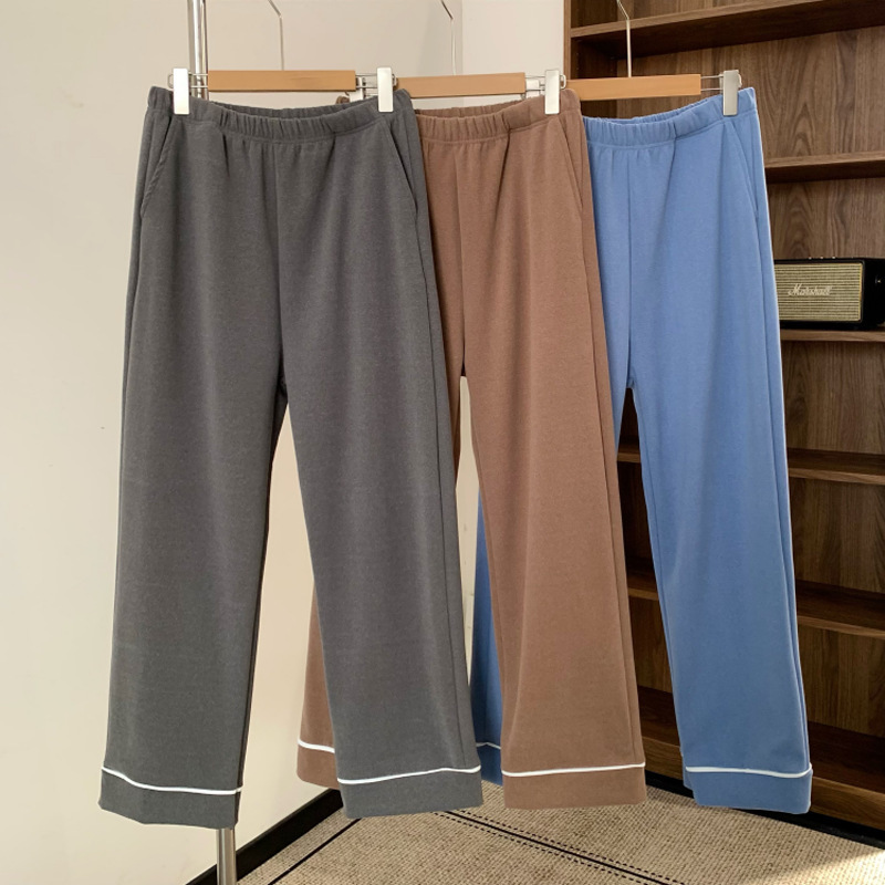 Men's Thermal Sleep Pants Autumn and Winter Silk Wool Fleece Thickened Casual Pants Large Size Outdoor Home Long Pants