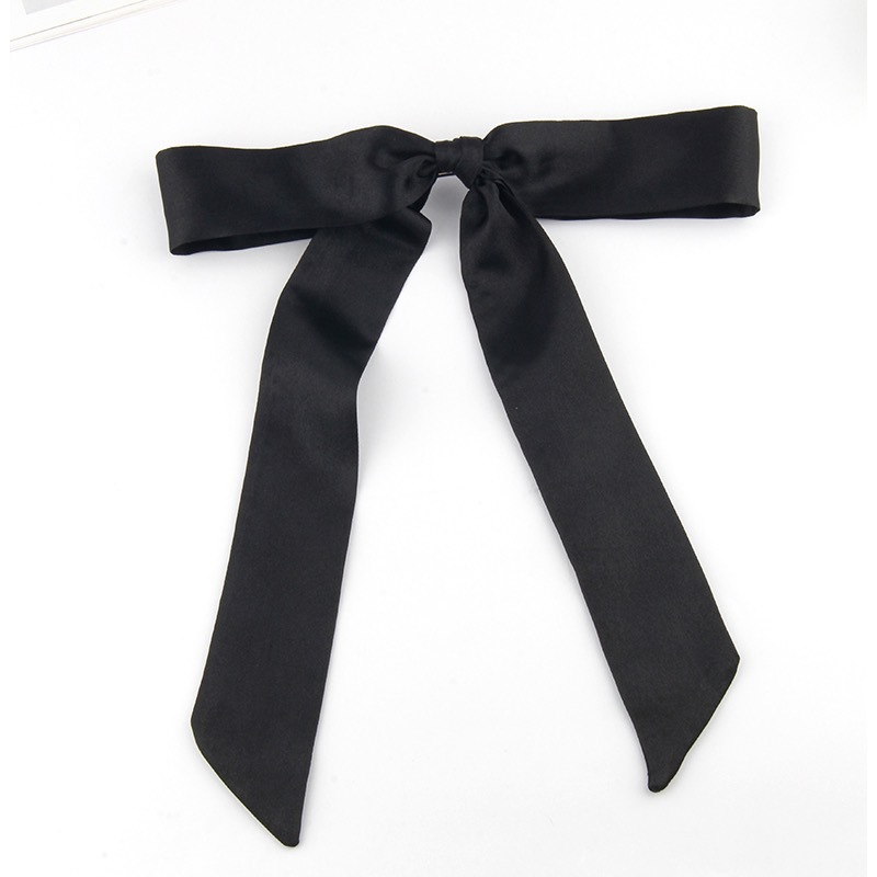 Zhao Liying mismo estilo Accesorios para el cabello cinta puro negro arco diadema hembra grande intestino anillo cabeza cuerda Internet celebridad satén pelo cuerda