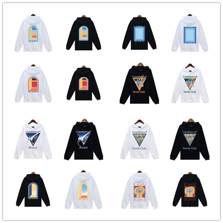 Multiple Styles of European and American Trendy Brands' Autumn and Winter Pullover Fleece Hoodies for Men and Women, Casablanca Hooded Sweatshirts, Loose Fit