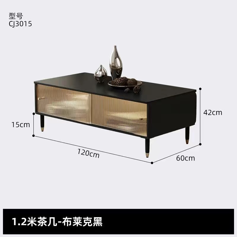 Estilo punk italiano negro TV gabinete mesa de café combinación traje simple moderno pequeño apartamento Internet celebridad salón gabinete de piso image 11
