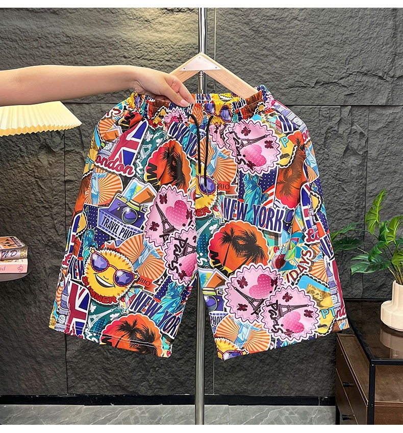 Shorts de plage imprimés pour homme coupe ample séchage rapide_voghion.com