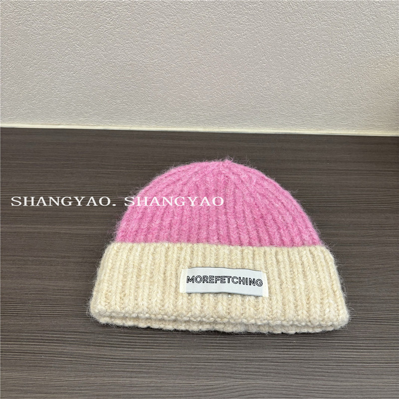 儿童帽子拼色撞色针织帽男女宝宝秋冬保暖个性百搭毛线帽时尚冷帽|undefined