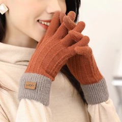 カシミヤのニットの手袋の女性の冬の毛糸のベルベットはタッチパネルの韓国版の学生の防寒の保温をまねて自転車に乗ります。