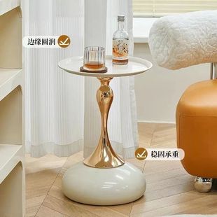 Italian Light Luxury Small Waist Sofa Side Table Living Room Coffee Table Home Creative Modern Simple Round Corner Table Small Apartment