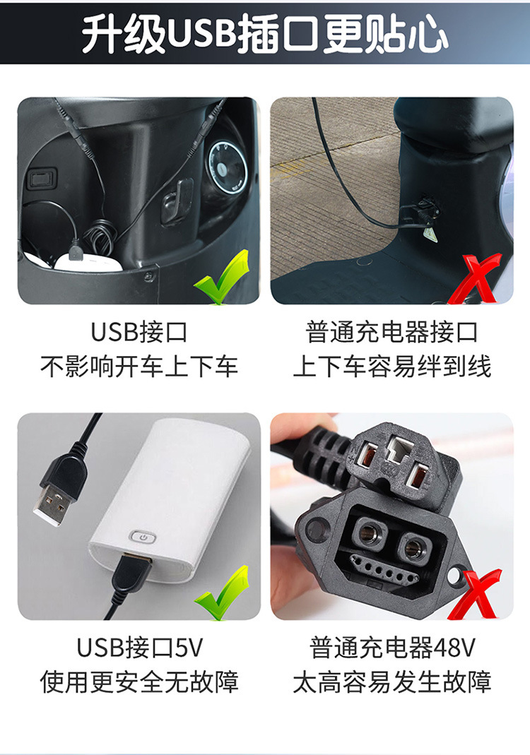 USB Charging Heated Grips Electric Heated Handlebar Motorcycle Warm Grips
