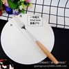 Japanese dessert spoon from natural wood for food, tableware stainless steel, wholesale, Birthday gift