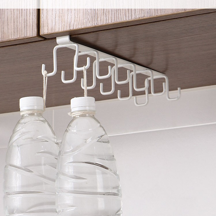 Armario de cocina de hierro gancho de cocina gancho de fila de cocina estante de almacenamiento montado en la pared percha de carga estante de almacenamiento de doble fila