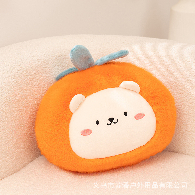 Nuevo transfronterizo multifuncional lindo pequeño frutas frescas 3 en 1 almohada para niñas niños regalo de cumpleaños naranja