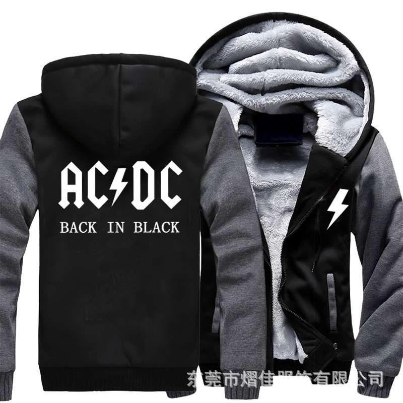 ACDC winter coat sports casual men's cotton sweater baseball suit men's fleece-lined thickened warm