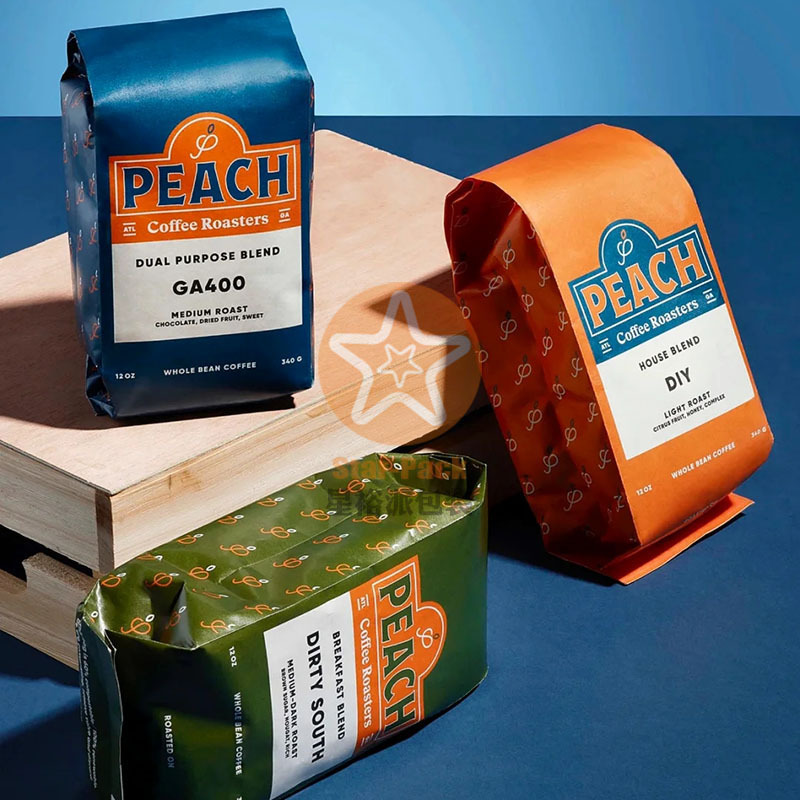 半磅牛皮纸咖啡自封袋自立袋