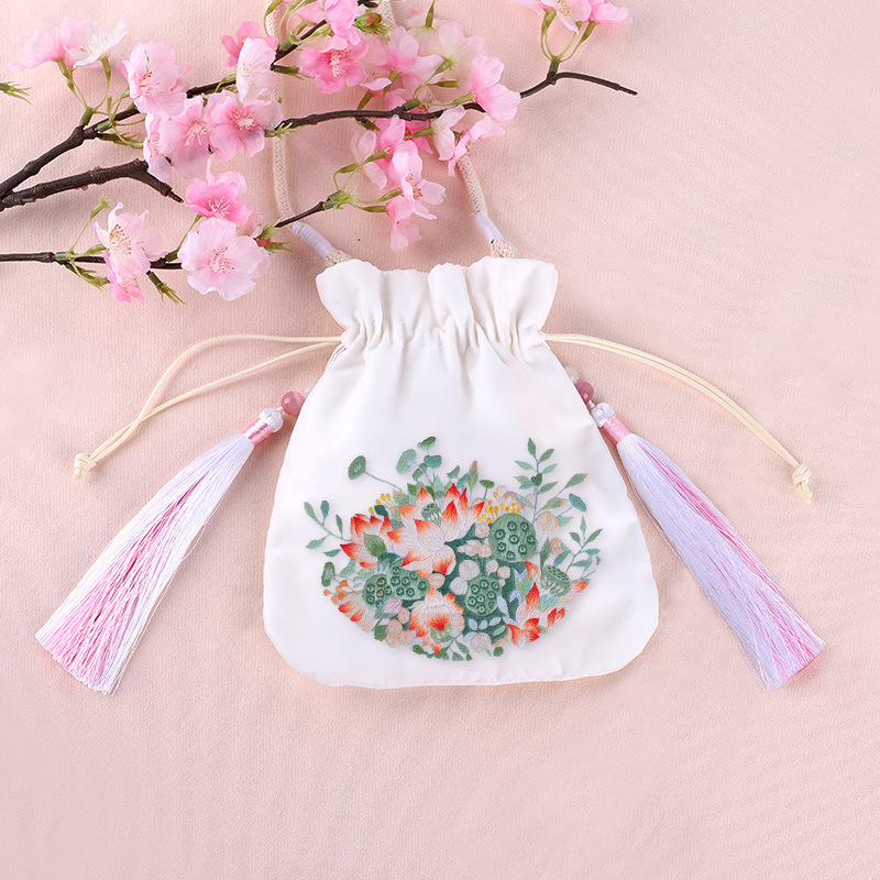 Bordado a mano diy material paquete auto bordado su grupo de bordado ventilador de cinta bordado principiante bordado ornamentación antigua