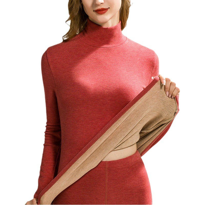 Комплект термобелья с высоким воротом 2025: новая женская термокомплект с антибактериальным эффектом, флисом и утолщенной подкладкой для осенней одежды