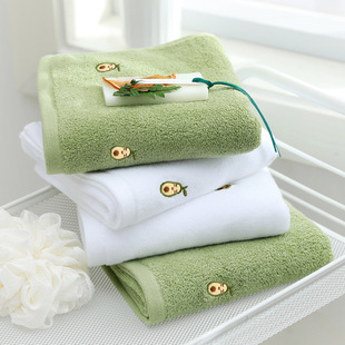 Full embroidered avocado cotton towel net red cotton face towel adult soft absorbent embroidered logo wholesale