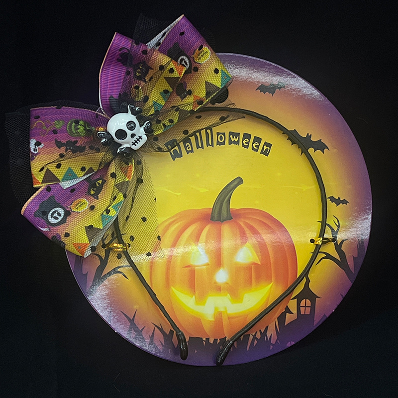 Transfronterizo Amazon Halloween Decoración de Pascua Tombro Diadema Espectáculo unisex con hebilla de cabeza de dibujos animados Flor de cabeza