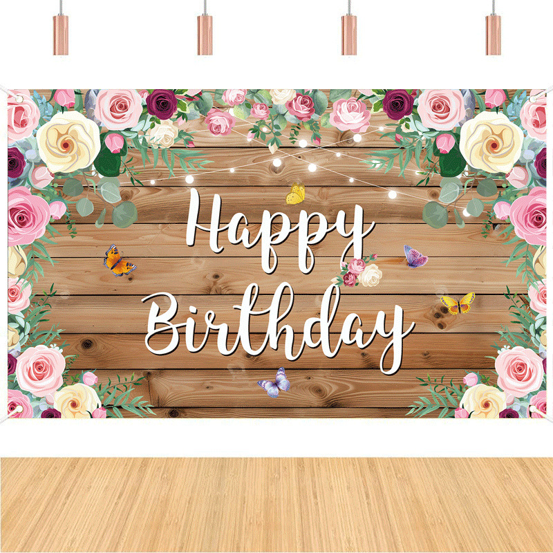 新しいアマゾンブルー誕生日パーティー背景バナー誕生日背景装飾旗写真撮影吊り旗|undefined