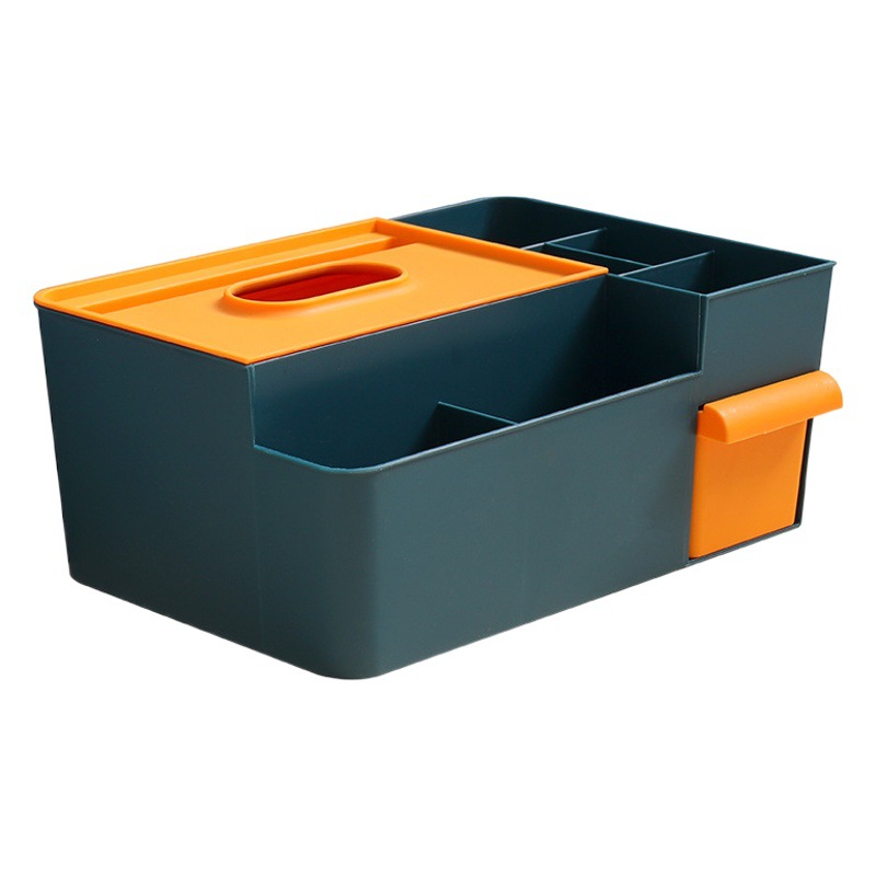 [Caja de pañuelos de almacenamiento creativo] caja de pañuelos de escritorio multifuncional compartimiento de cosméticos para el hogar caja de almacenamiento de lavado